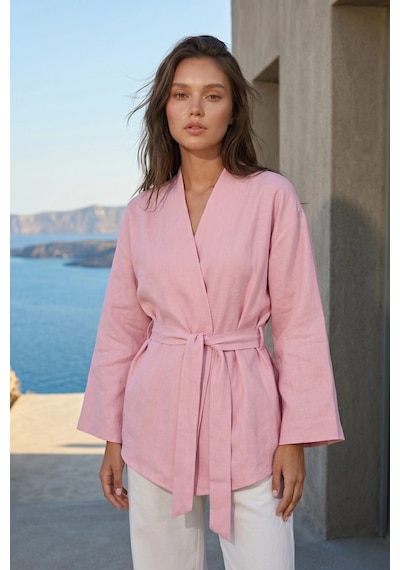 Kadın Kuşaklı Kimono 1177 Pembe