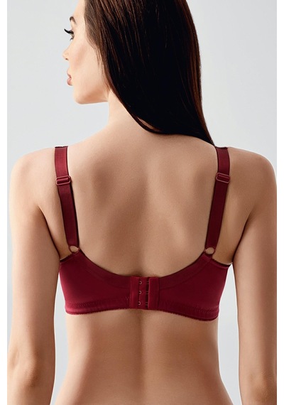 New Bra Kadın C Kap Dantelli Balenli Desteksiz Toparlayıcı Sütyen Bordo 2305 Bordo