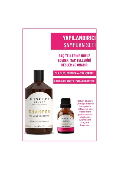 Concept Beauty Yapılandırıcı Şampuan 240 ML + Constructive Yapılandırıcı Shot 20 ML