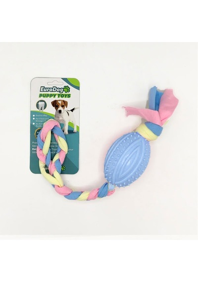 Eurodog - 941 - Puppy Toys Mavi Rugby Topu Diş - Edntrend - Kma Oy.