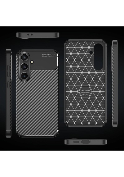 Galaxy Uyumlu S24 Fe Kılıf Karbon Görünümlü Silikon Kamera Korumalı Üstün Koruma Pazarplus Lacivert