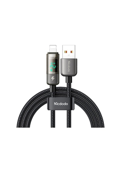 Mcdodo Ca-3620 Dijital Ekranlı Apple iPhone Uyumlu İçin Şarj & Data Kablosu 1.2m - Siyah