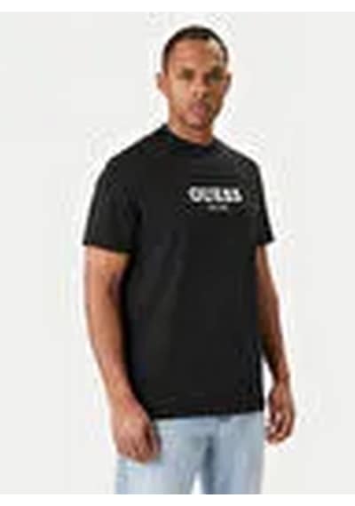 Guess M6gı16k3032k3032 Cn Ss Logo Con Erkek Tişört Siyah