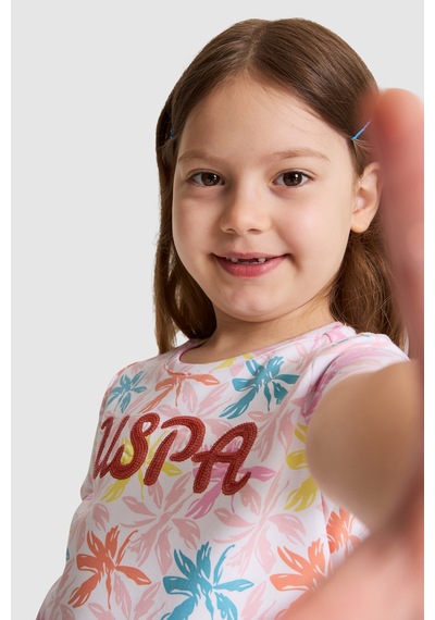 U.S. Polo Assn. Kız Çocuk Beyaz Tişört 50323913-vr013