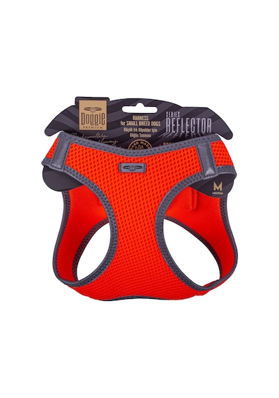 Doggie Havalı Dokuma Reflektör Serisi Küçük Irk Göğüs Tasması Turuncu M-38-44Cm Turuncu