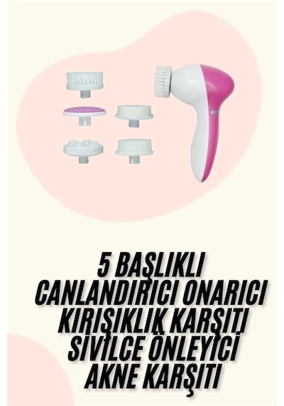 Mey İthalat 5 Başlıklı Titreşimli Cilt Temizleme Seti Canlandırıcı Ve Onarıcı