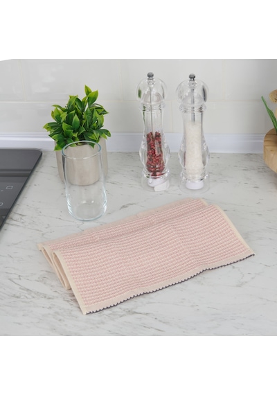 Soft Waffle Mutfak Havlusu - Pembe - 30x50 Cm Çok Renkli