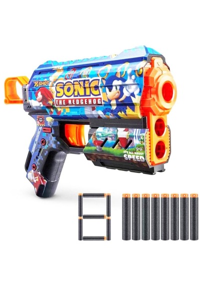 X-shot Skins Flux Sonic The Hedgehog Sünger Dart Atan Silah 21cm.