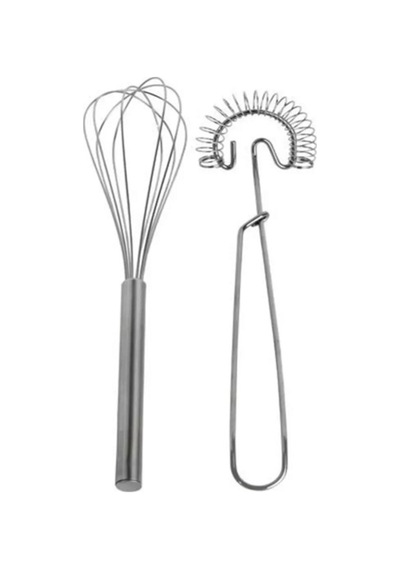2'li Metal Çırpıcı Seti Pasta Kek Çırpma Teli Paslanmaz Metal Paslanmaz Çelik Diğer