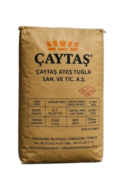 Çaytaş Ateş Betonu 25 Kg Betonrefrektarı 50 Alümina