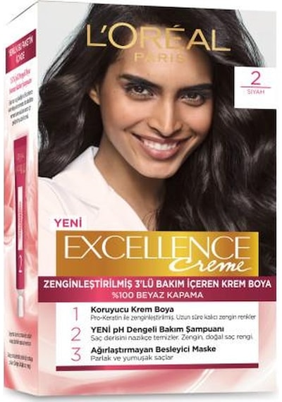 L'Oréal Paris Excellence Creme Saç Boyası - 2 Siyah