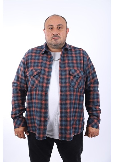 Moc Grande Mocgrande Oduncu Gömlek Çift Cep Kapaklı Small Plaid 22217 Petrol