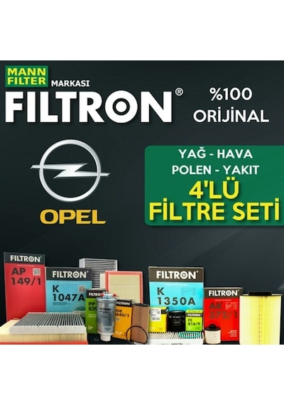 Opel Corsa C 1.4 Twinport Filtron Filtre Bakım Seti 2004-2006