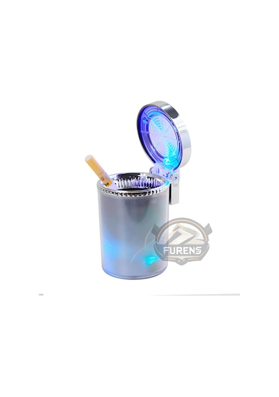 Araç Içi Küllük Led Işıklı 7 Renkli Rgb Lüx Tip Kapaklı Araba Küllüğü