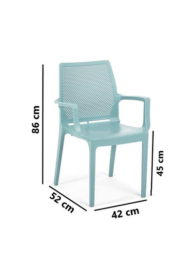 Omnipazar Sy-2504 Plastik İcon Bahçe Koltuk Sandalye 4'lü Set Turkuaz