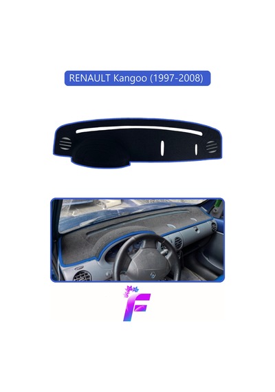 Renault Kangoo 1997-2008 Uyumlu Torpido Örtüsü Yansıma Önleyici Tam Koruma Hızlı Montaj J83 Mavi