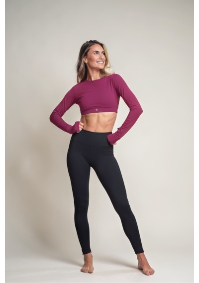 Noon Fit Sculpt Kadın Uzun Kollu Crop Active Top Yoga & Pilates Pembe
