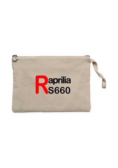 Aprilia Rs660 Text Logo Krem Clutch Astarlı Cüzdan / El Çantası