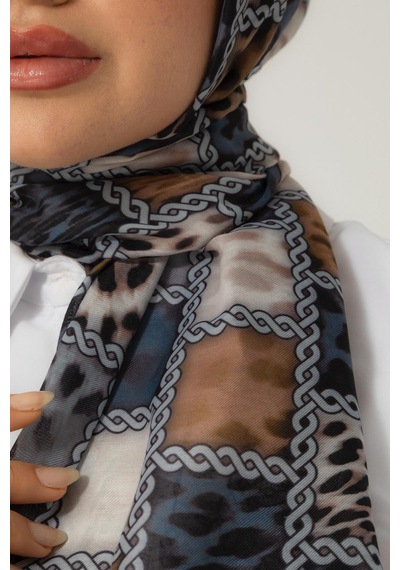 Mimiyum Soft Şal Zincir Leopar Toprak