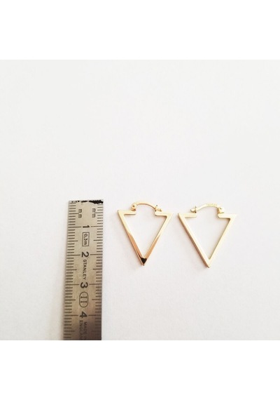 Sembol Gold Altın Üçgen Küpe 14 Ayar 2,3 Cm Zarif Küpe