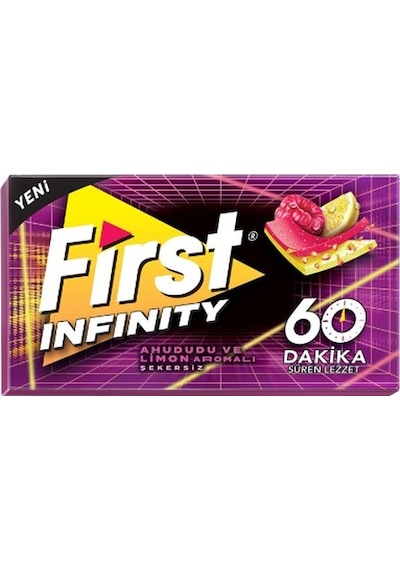 First Infinity Ahududu ve Limon Aromalı Şekersiz Tatlandırıcılı Sakız 3'lü