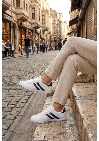 M.p 261 6576 Rahat Esnek Sneaker Erkek Ayakkabı Beyaz - Lacivert M.p 261 6576 Rahat Esnek Sneaker Erkek Ayakkabı Beyaz - Lacivert