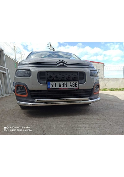 Citroen Berlingo 2019-2025 - Ön Tampon Koruma Demiri - Bükümlü Çiftli Bıyık - 60 - Scaft A