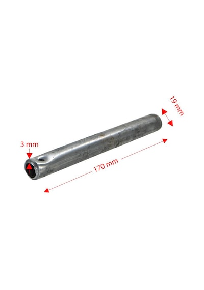 6575 El Arabası İçin Teker Mili 19x170 Mm Gri