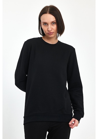 Odda Pike Bisiklet Yaka Sweatshirt Siyah