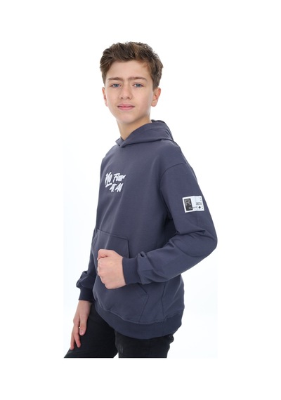 Toontoy Kids Toontoy Erkek Çocuk Nakışlı Sweatshirt Füme
