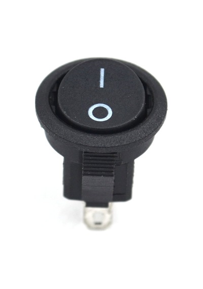 10 Adet Mini 16mm Yuvarlak Siyah Anahtar 1-0 Rocker