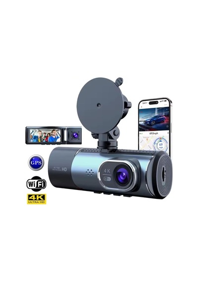 Powermaster Pm-27086 3.16" Tft Ekran Çift Kameralı Gps Modüllü Hd Araç Kamerası