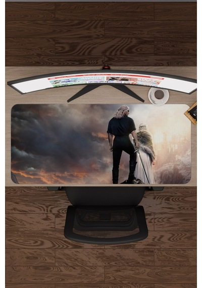 The Witcher V4 90x40 Xxl Gaming Kauçuk Kaymaz Taban Mouse Pad Fare Altlığı