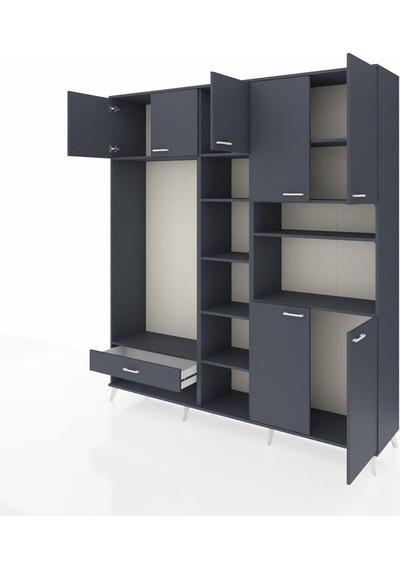 Hyperion Dolap 11 Raflı Tek Çekmeceli 7 Kapaklı 220x44x243 Antrasit-antrasit/antrasit Antrasıt/antrasıt - Antrasıt Hyperion Dolap 11 Raflı Tek Çekmeceli 7 Kapaklı 220x44x243 Antrasit-antrasit/antrasit Antrasıt/antrasıt - Antrasıt