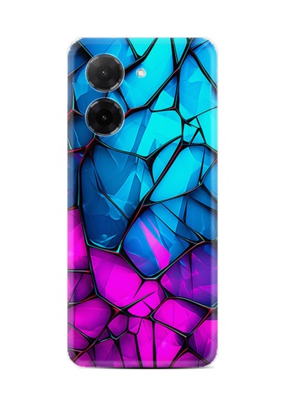 Xiaomi Redmi A5 Kılıf Limited Resimli Mavi Ve Pembe Kırık Cam 220