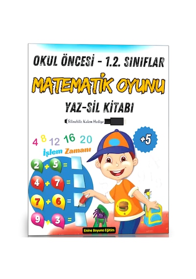 Okul Öncesi Ve 1.2. Sınıflar Matematik Oyunu Yaz - Sil Kitabı
