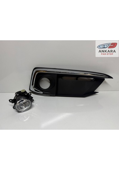 Honda Civic Fc5 2019-2021 Makyajlı Kasa Sis Lamba Ve Kapak Takımı Ön Sağ Krom Tip Kapak + Ledli Sağ Ön Sis
