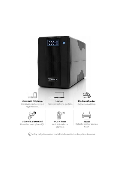 D-850 850va Lcdkesintisiz Güç Kaynağı Line Interactive 1x12v 7,5ah Ups Bilgisayar Modem Kamera