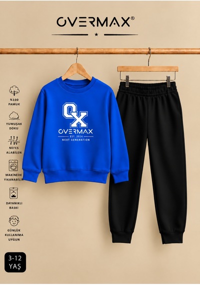 Overmax Baskılı Çocuk Sweatshirt & Eşofman Altı Takım 3-12 Yaş Saks Maviüst-siyah Alt - 920690286 Saks Maviüst-siyah Alt