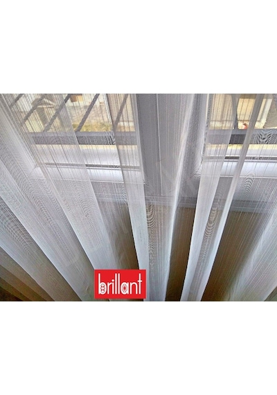 Brillant Buca Çizgili Düz Tül. Ölçüye Göre Dikim Ve Pile Seçeneği
