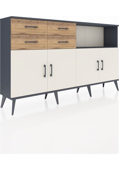 Arges Konsol 4 Raflı 4 Çekmeceli 4 Kapaklı 176x30x99 Antrasit-aytaşı/çam Aytası/atlas Çam - Antrasıt Arges Konsol 4 Raflı 4 Çekmeceli 4 Kapaklı 176x30x99 Antrasit-aytaşı/çam Aytası/atlas Çam - Antrasıt