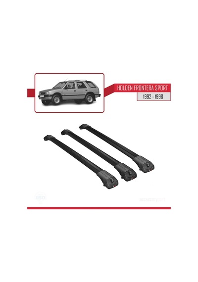 Holden Frontera Sport 1992-1998 Arası İle Uyumlu Ace-1 Ara Atkı Tavan Barı Siyah 3 Adet Bar