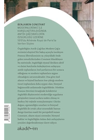 Modernlerinki İle Karşılaştırıldığında Antik Çağ Dakilerin Özgürlüğü Üzerine