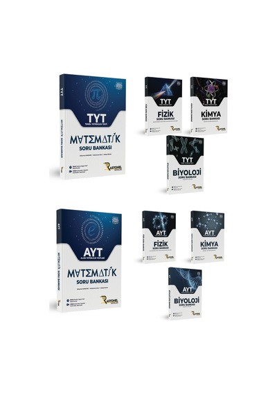 Tyt - Ayt Matematik - Fizik - Kimya - Biyoloji Soru Bankası Seti 8 Kitap
