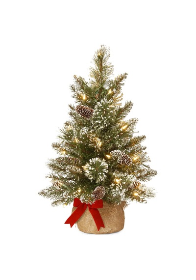 Önceden Aydınlatılmış Yapay Mini Noel Ağacı Küçük Led Işıklar, Beyaz Uçlu, Parıltılı Dallar Koniler Ve Bez Çanta Tabanı Parlak Kıl Çam-2, 2 Ayak, Yeşil Diğer Önceden Aydınlatılmış Yapay Mini Noel Ağacı Küçük Led Işıklar, Beyaz Uçlu, Parıltılı Dallar Koniler Ve Bez Çanta Tabanı Parlak Kıl Çam-2, 2 Ayak, Yeşil Diğer