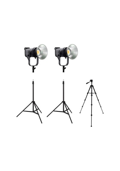Cobac 200 Stüdyo Işığı 2 + 3 Mt Işık Ayağı 2 + 307 Tripod Işık Seti