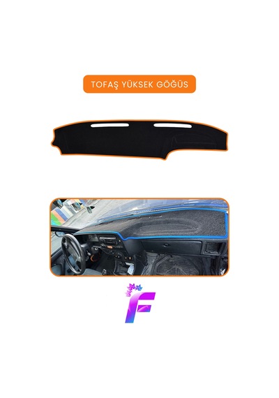 Tofaş Yüksek Göğüs Uyumlu Torpido Örtüsü Araca Özel Üretim Kolay Montaj Torpido Kılıf B4 Kahverengi