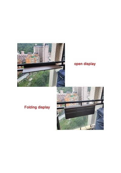 Yüksekliği Ayarlanabilir Balkon Sehpası, Veranda Asma Katlanır Masa, Dış Mekan Çok Fonksiyonlu Masa 60 X 37 Cm / 23,6 X 14,6 İnç Diğer