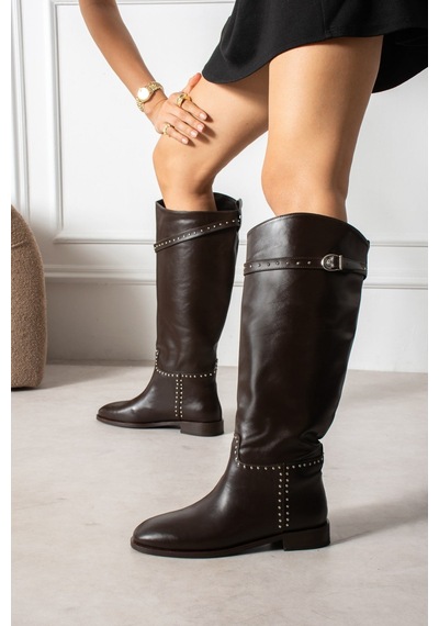Dabab Shoes Frıo Kadın Acı Kahve Cilt Troklu Metal Tokalı Sıcak Astarlı Kaymaz Taban 3 Cm Topuklu Uzun Konç Çizme Acı Kahverengi Dabab Shoes Frıo Kadın Acı Kahve Cilt Troklu Metal Tokalı Sıcak Astarlı Kaymaz Taban 3 Cm Topuklu Uzun Konç Çizme Acı Kahverengi