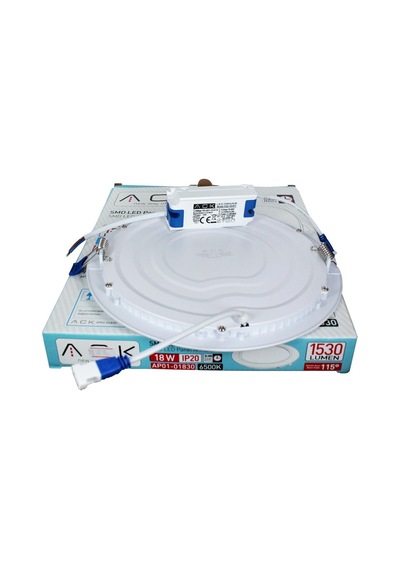 Ack Sıva Altı Led Panel 220Vac 18W Beyaz Kasa 6.500K Beyaz Ap01-
